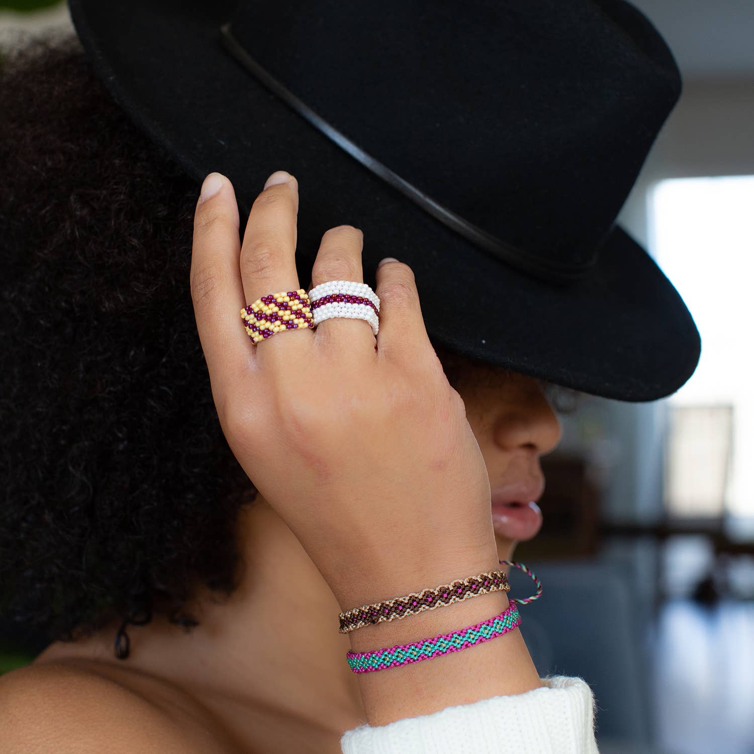 Lucia's Imports - Wholesale Band/Stacked Ring - Beaded Ring1