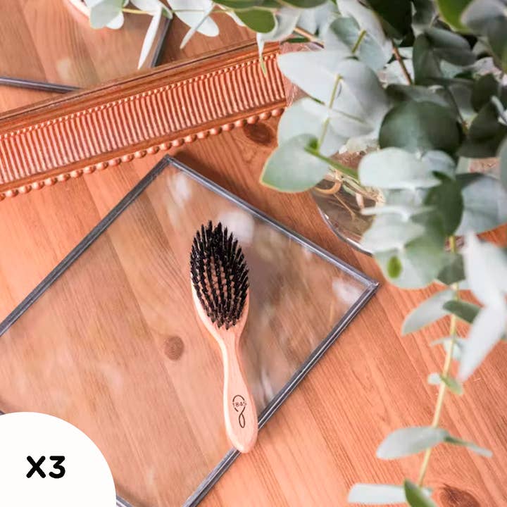 Escova de cabelo - cerdas de madeira e javali, modelo pequeno 3 por atacado de Bioseptyl-1845-Empreinte