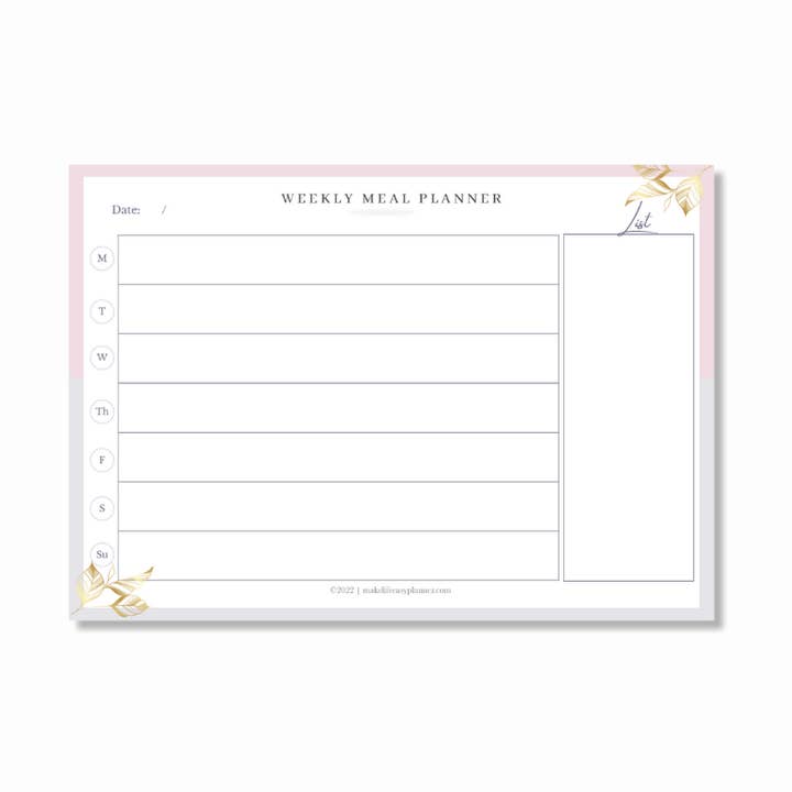 Laminated Fridge Magnet Meal Planner for wholesale by Make Life Easy Planner