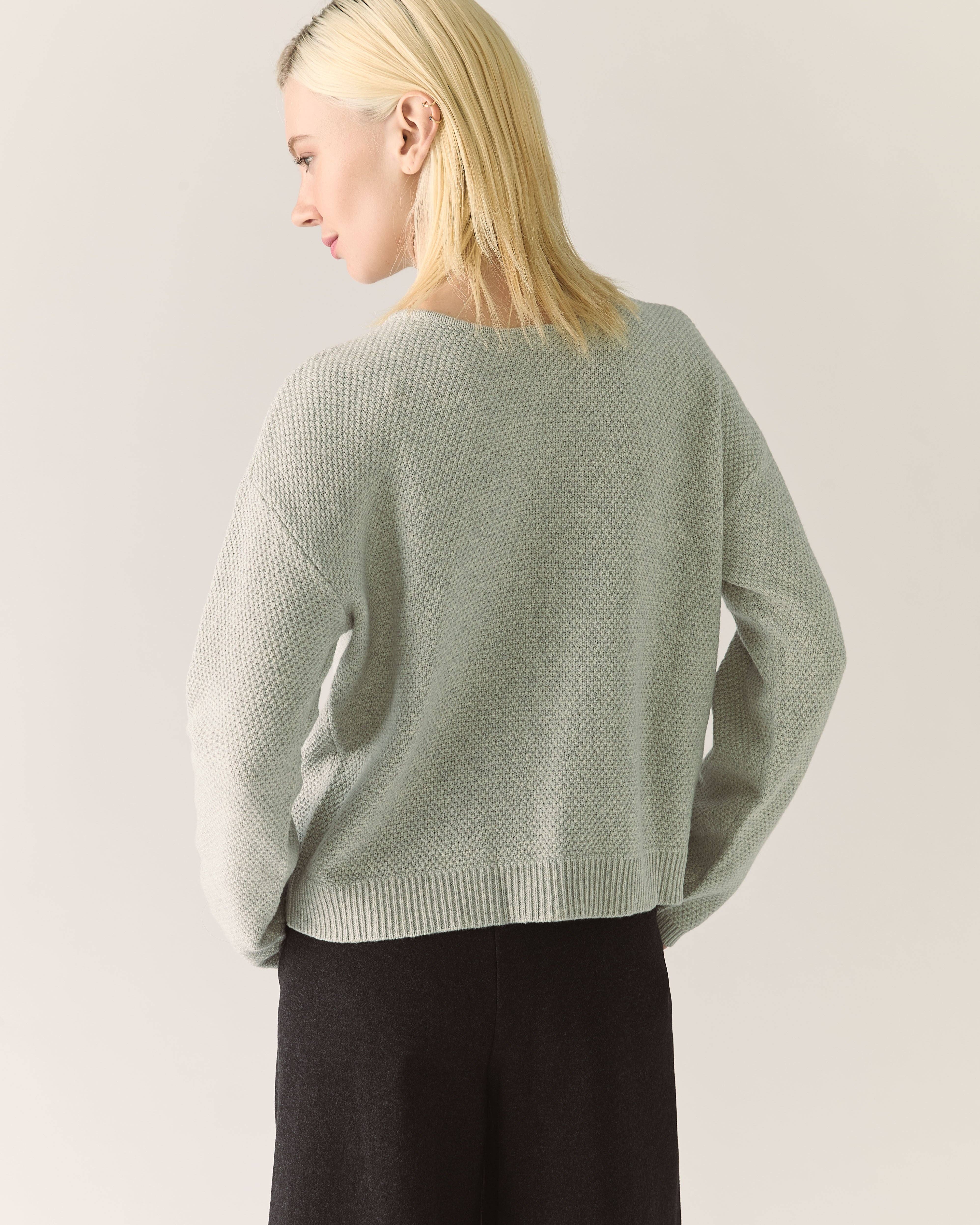 Rachel - Wholesale Cardigan - Women's - Bow Merino Cardigan in Grey4