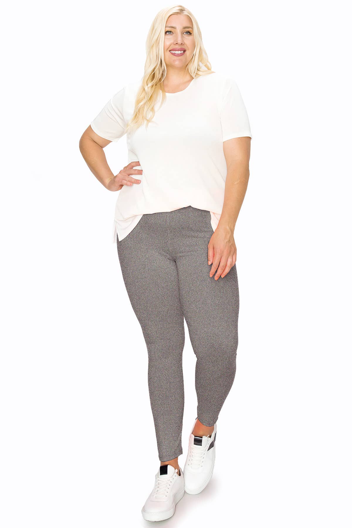 MOA COLLECTION - Wholesale Sport-/loungelegging - Dames - Plus size zwarte legging met hoge taille en elastische tailleband6