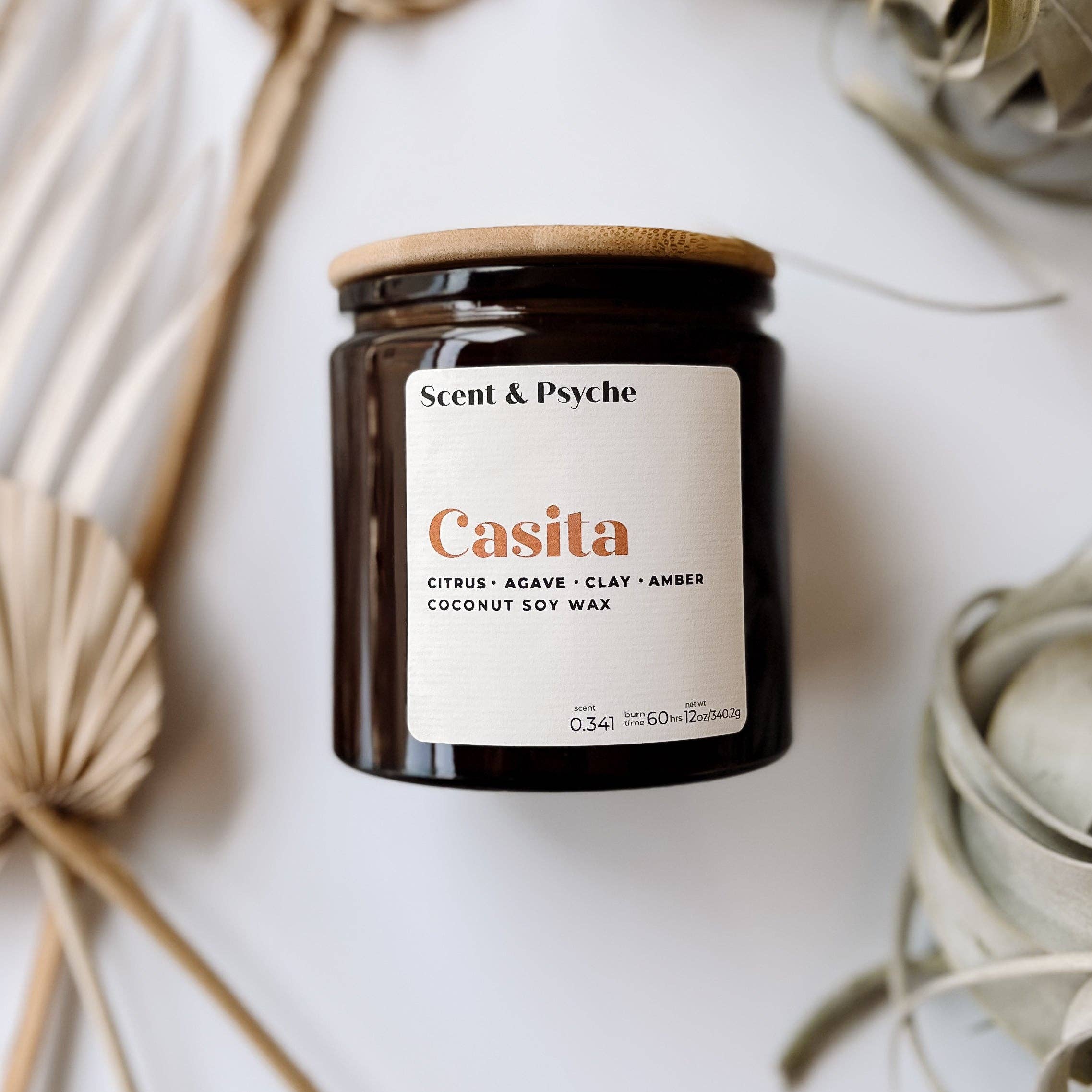 Scent & Psyche – wholesale Jar/filled candle – Casita Wood Wick Coconut/Soy Scented Candle - 12oz