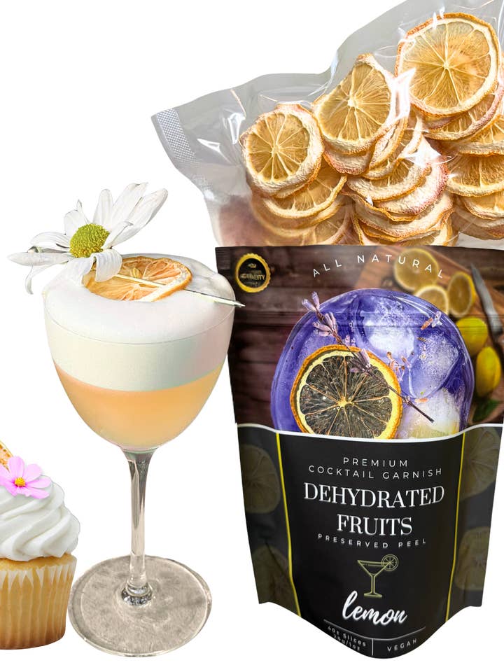 Dehydrated Lemon Slices | 40± Slices| DRIED FRUITS for Cocktail Garnishes & More for wholesale by PRESERVED PEEL
