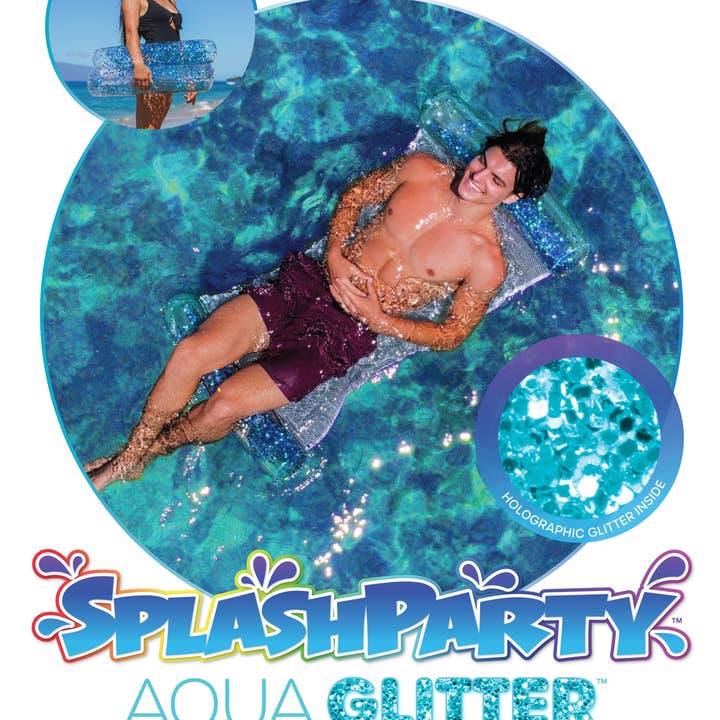 PoolCandy - Wholesale Inflatables - SplashParty Aqua Glitter Pool Hammock