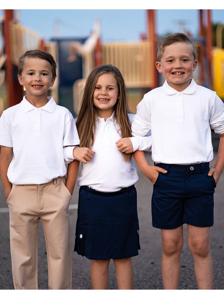 The Yellow Lamb - Wholesale Shorts - Kids - TYL Scholar Flat Front Shorts in Performance Navy