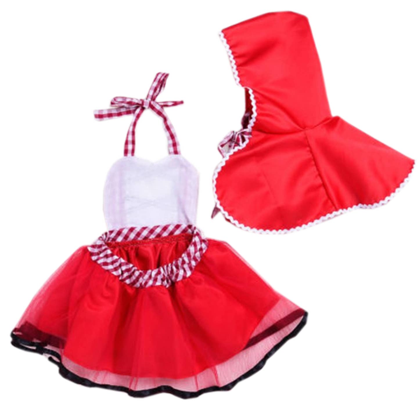 Fennco Styles - Wholesale Dress Set - Baby - Little Red Riding Hood Cape and Backless Baby Dress 1