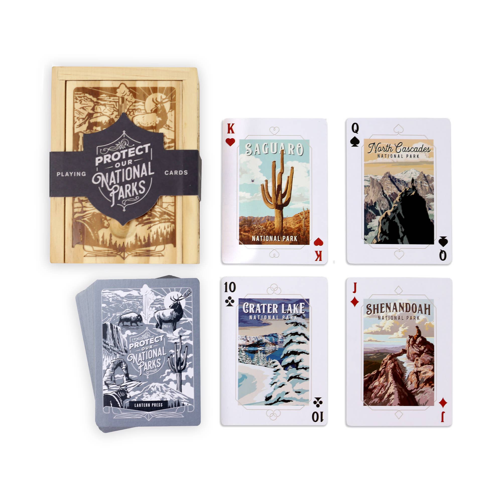 Lantern Press - Wholesale Playing Cards - Protect Our National Parks - Playing Cards Wood Box Set4