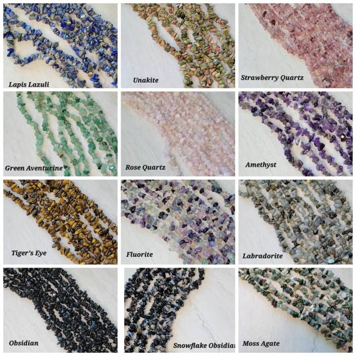 My Magic Place Shop - Wholesale Beads - Natural Gemstone Chip Beads Assorted Stone 32" Strand