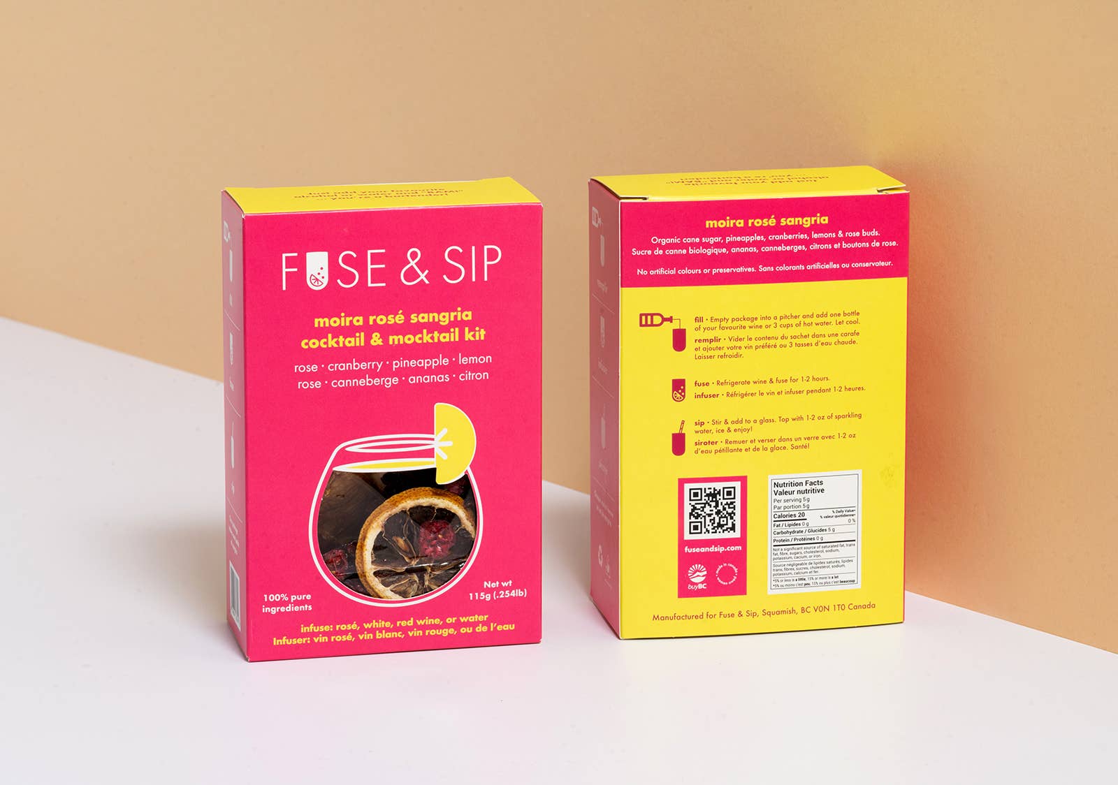 Fuse and Sip - Wholesale Cocktail Mix/Syrup - Moira Rosé Sangria - Rose, Cranberry Pineapple Infusion