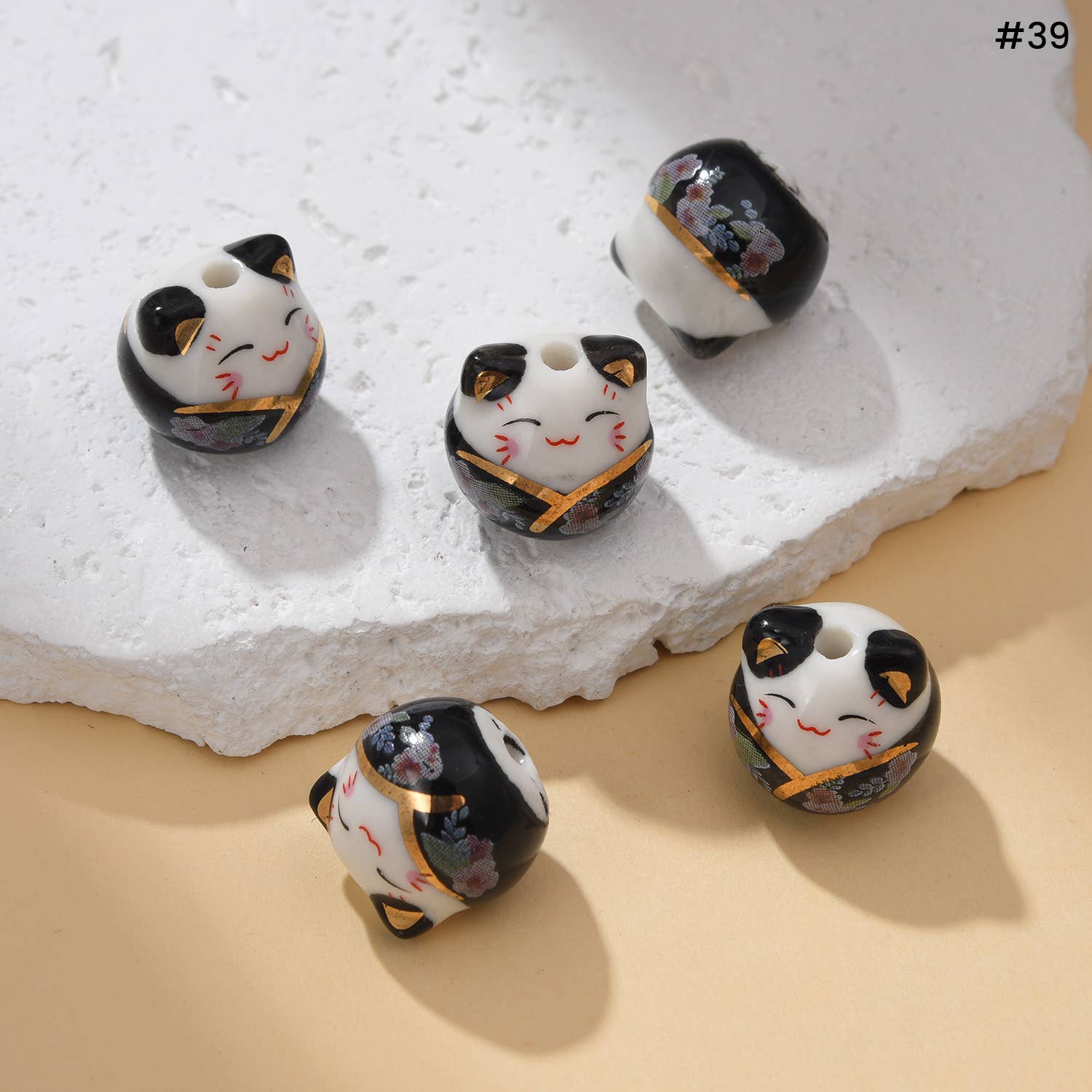 Beads Creation – wholesale Pärlor – Handmålade djurkeramikpärlor med stort hål Smycken ORG30418