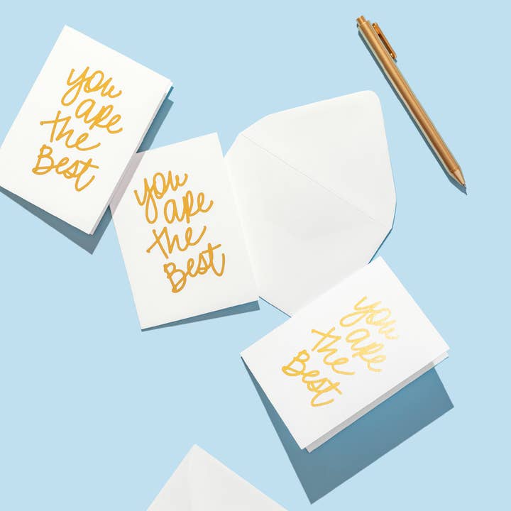 "You are the Best" Gold Foil Cards for wholesale by Joy Creative Shop