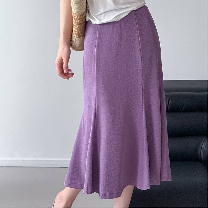 UZ Wholesale Store – wholesale Pants – Women's – Solid Color Mermaid Midi Skirt1