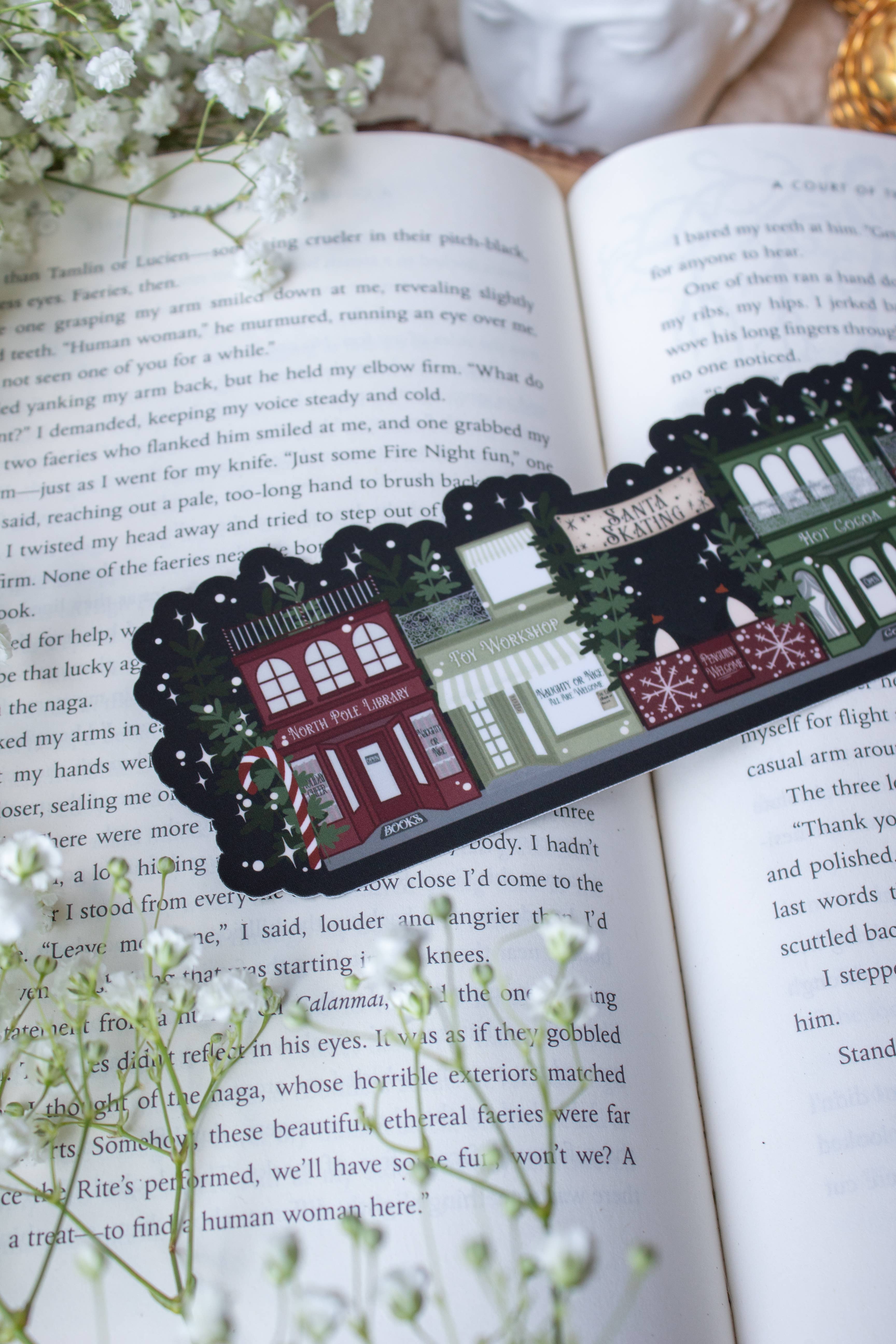 Meaggie Moos - Wholesale Bookmark - Christmas Village Street Die-Cut Bookmark3