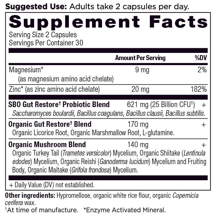 Black SBO Probiotics Gut Restore | Capsules (60 Capsules) for wholesale on Faire1