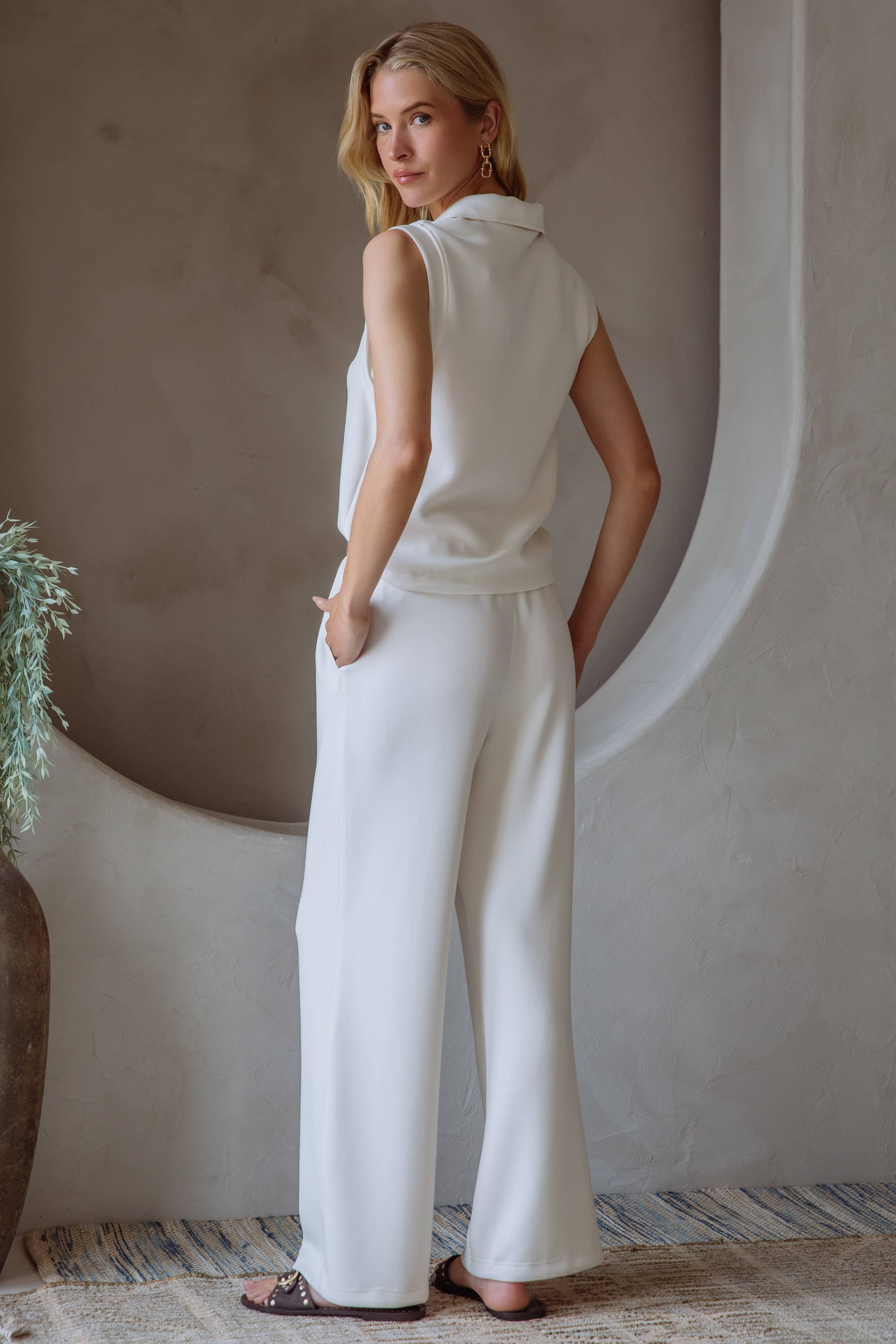 SKIES ARE BLUE - Wholesale Pants - Women's - Soft Modal Easy Pull Up Pants25