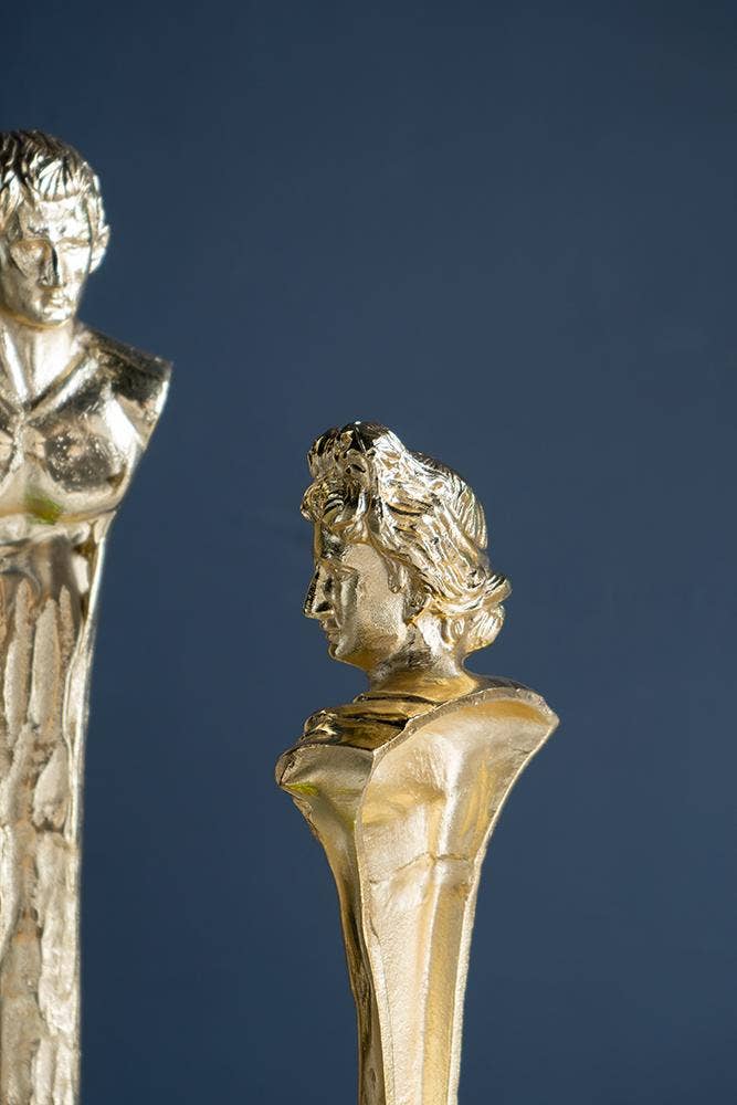 A&B Home Group Inc. - Wholesale Decorative Figurine - 5.5x5.5x32" Elongated Gold Roman Statue on White Marble Base13