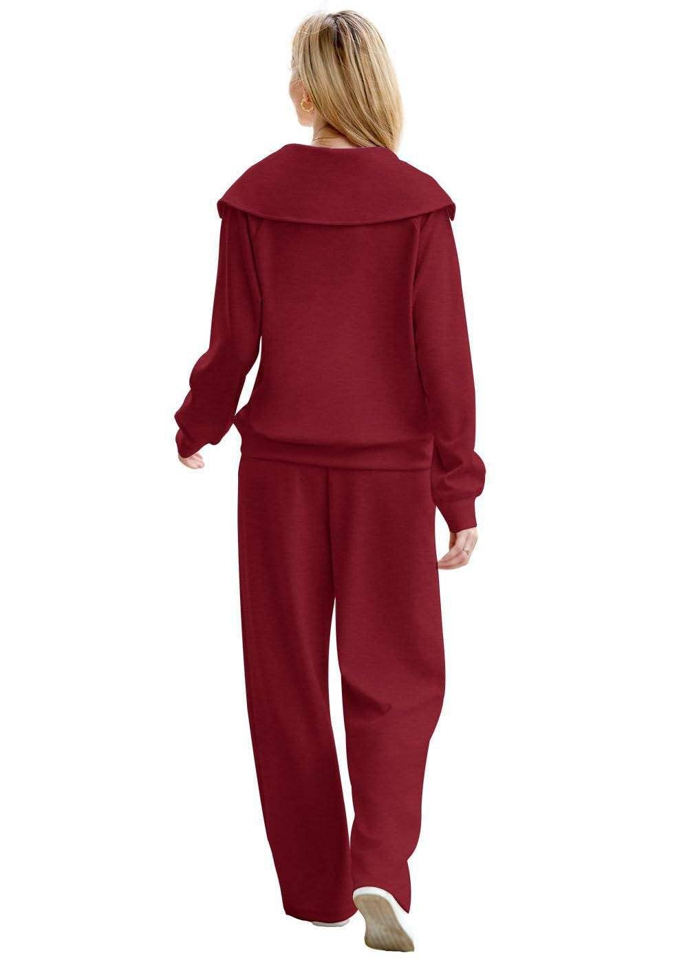 Queen Fashion - Wholesale Top & Skirt Set - Women's - long sleeved sweater wide leg pants two piece set102