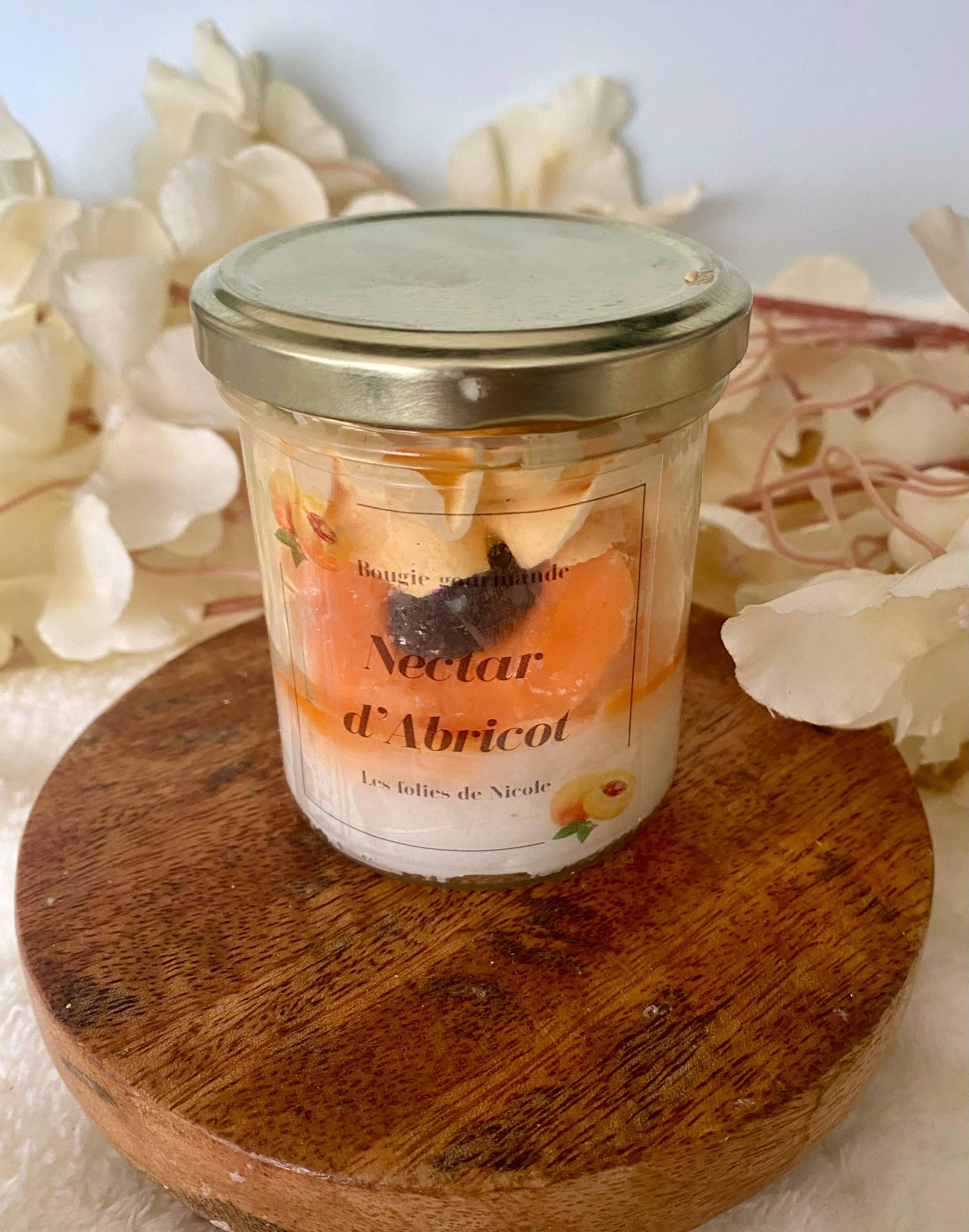 Les folies de Nicole - Wholesale Jar/Filled Candle - Gourmet Candle Apricot Nectar - New Version