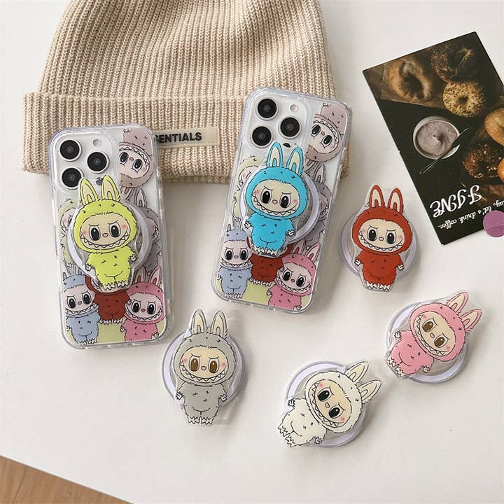 Labubu Clear phone Case with Magnetic phone Holder Grip for wholesale by Sparkling Extras