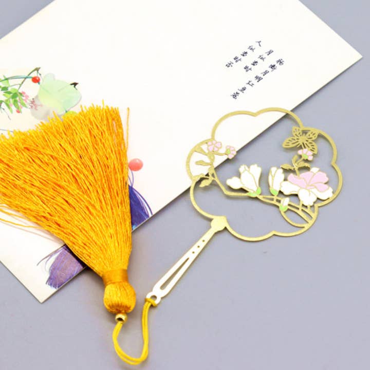 Segnalibro in metallo magnolia rosa e bianco per la vendita all'ingrosso da parte di Bright MacMing