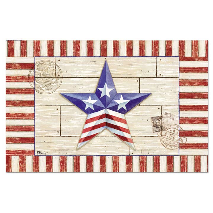 Conimar Promotions - Wholesale Disposable Placemat - Patriotic Barn Star 24 Sheet Premium Paper Placemats
