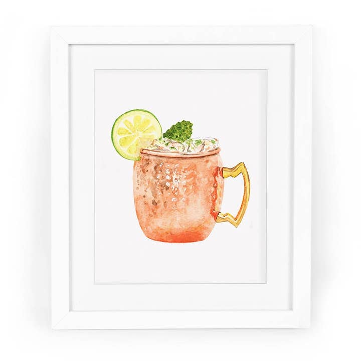 Moscow Mule Watercolor Art Print for wholesale by CharmCat