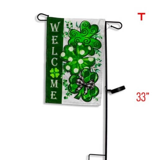 St. Patrick's Kløver Haveflag Solbelyst MED Stang for engroshandel hos Buckeye Craft Co.