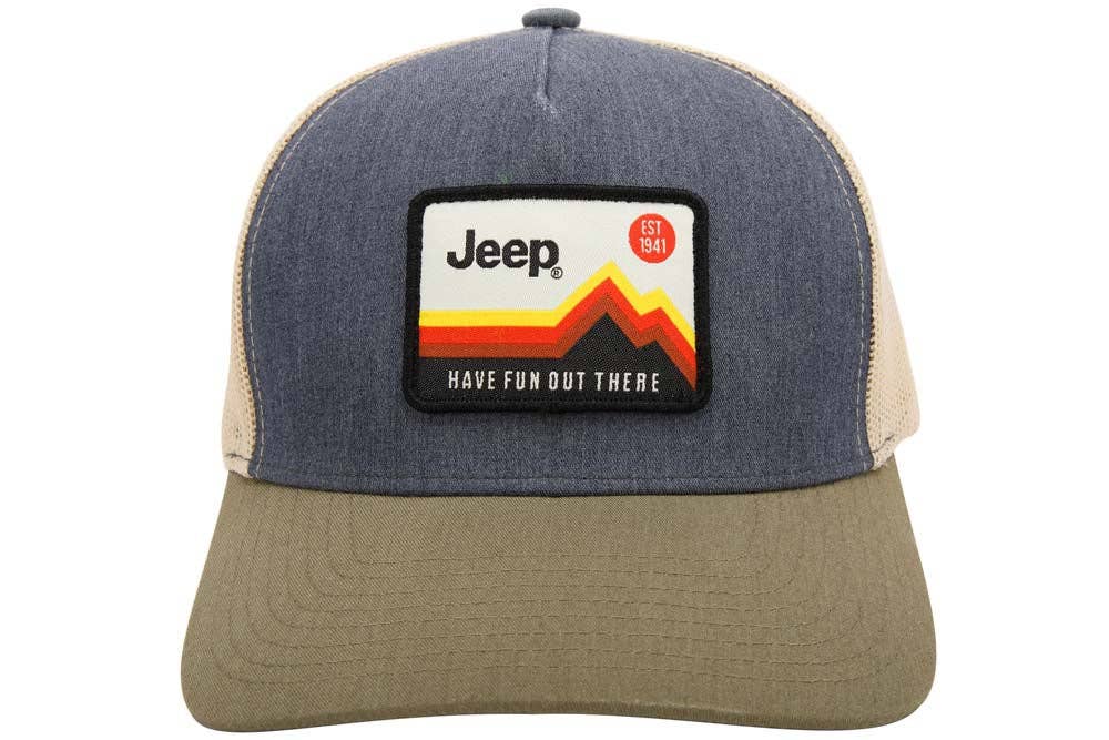 Detroit Shirt Co. - Wholesale Trucker Hat - Unisex - Hat - Jeep Have Fun Out There Trucker Patch Hat - Charcoal/Olive/Khaki3