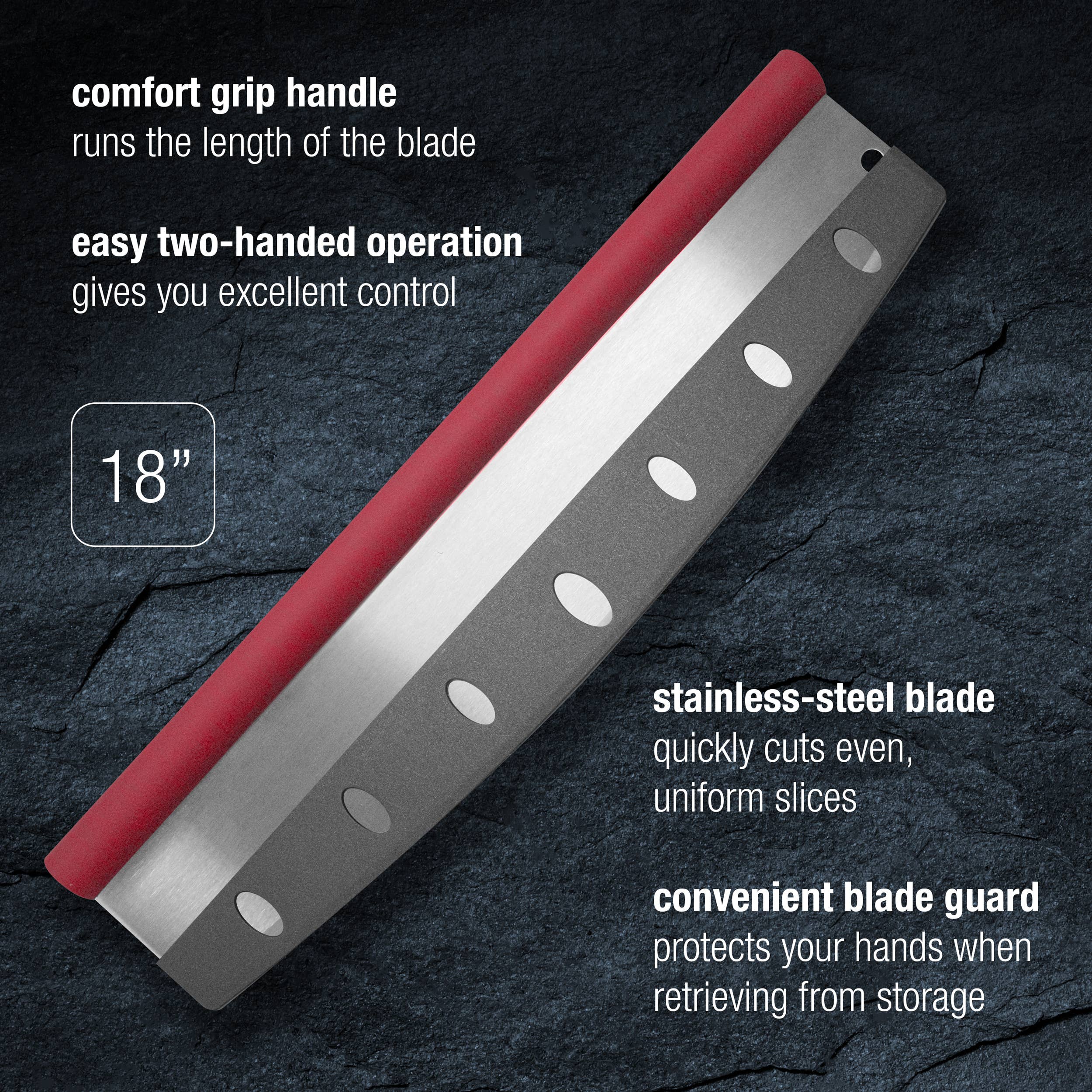 Kitchen Supply - Wholesale Pizza Wheel - Old Stone Pizza Rocker with Comfort Grip Handle, 18-Inch5