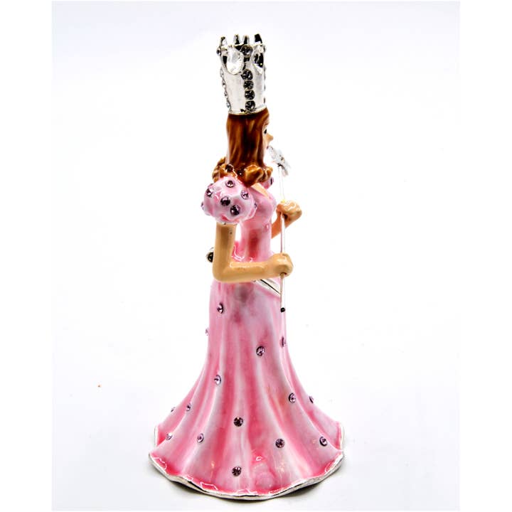Ciel Collectables - Wholesale Jewelry Box/Organizer - Jeweled Fairy in Pink Dress Trinket Box Hand Painted Enamel