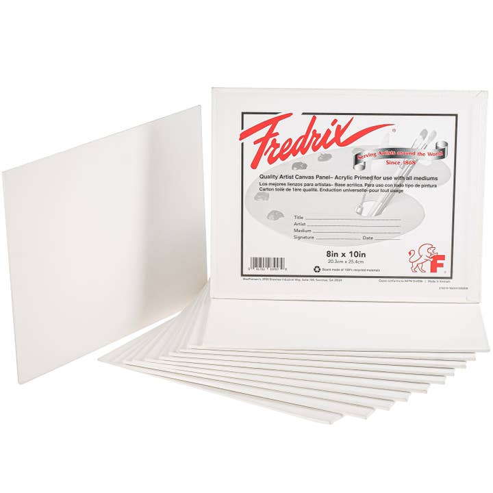 MacPherson's - Wholesale Blank Canvas - FREDRIX Artist Series Primed Canvas Panels, 8x10, 12/Pkg.
