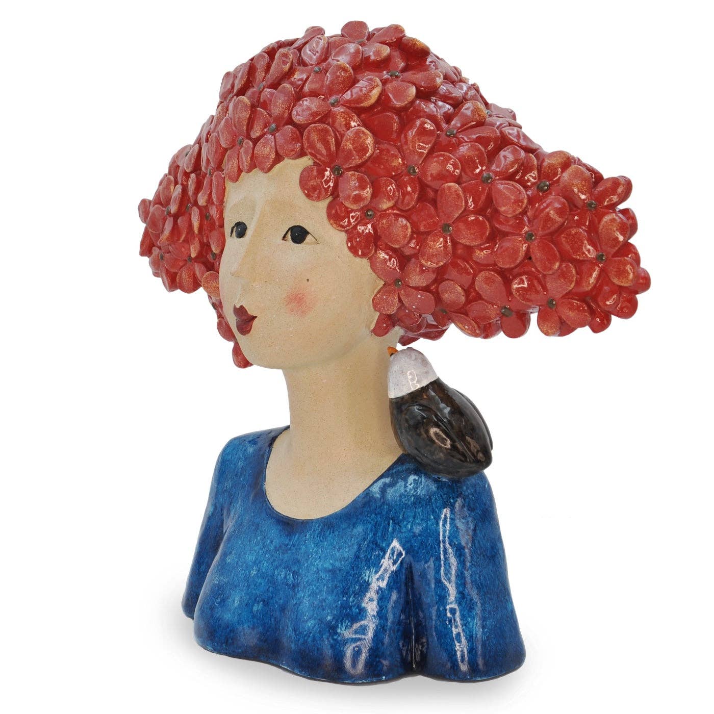 Bentley & Bo - Wholesale Decorative Figurine - Amélie - Red Haired Lady with Bird1