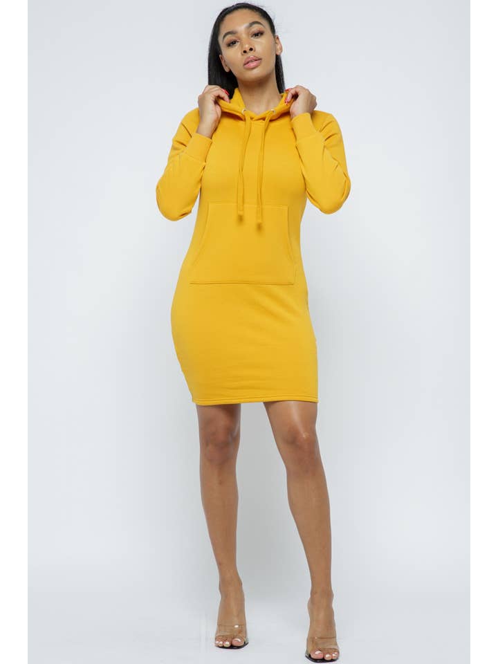 Boswell - Wholesale Dress - Women's - Heavy Fleece Hooded Dress1