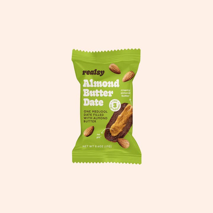 realsy - Wholesale Dried/Dehydrated Fruit - Almond Butter Dates | Individually Wrapped (40 count) | Wholesale