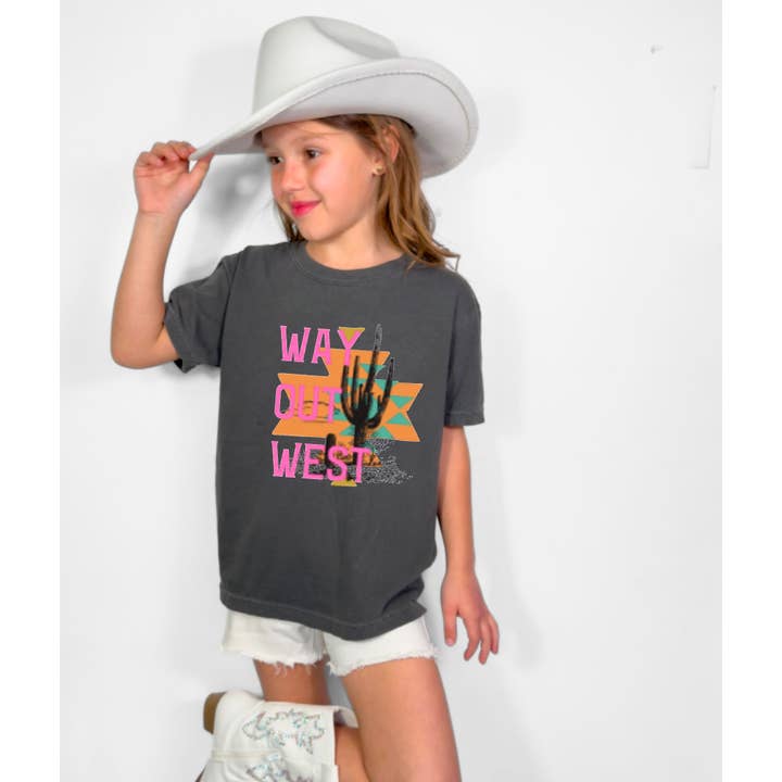 YOUTH Way Out West Tee Western Country Kids for wholesale by Gia Gifts Boutique