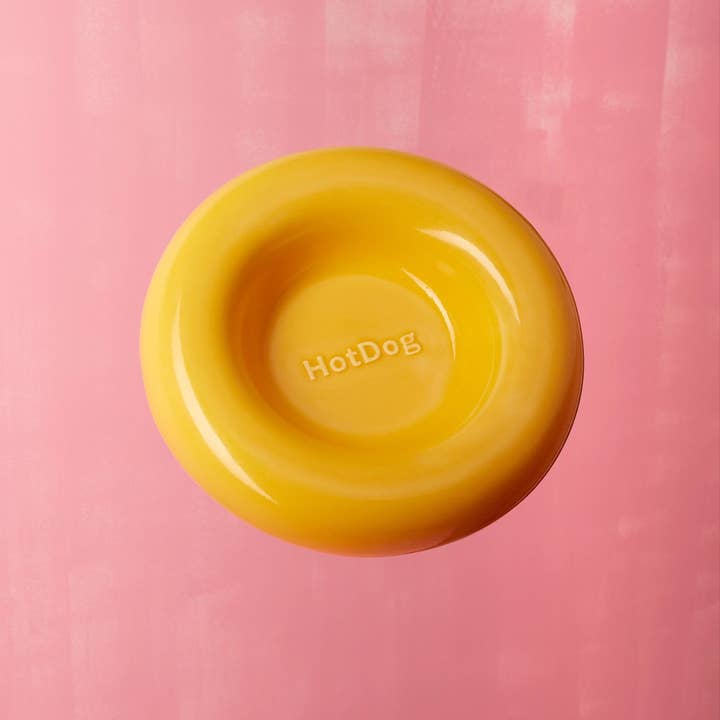 HotDog Pets - Wholesale Pet Bowl - Cat/Dog - Yellow ceramic dog feeder1