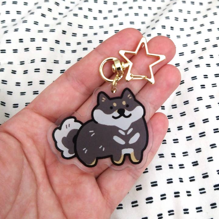 Black Shiba Inu Keychain for wholesale by crowlines