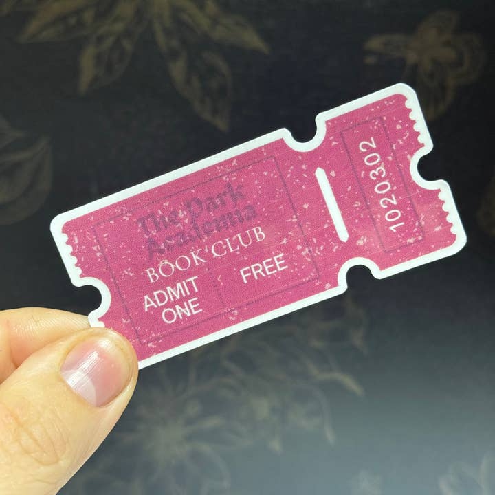 Brinnvill Books - Wholesale Sticker - Dark academia ticket sticker