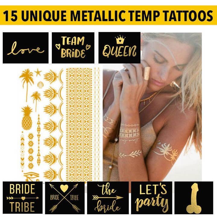 My Wholesale Warehouse - Wholesale Temporary Tattoo - Love Island Inspired Summer Festival and Beach Holiday Metallic Tattoos19