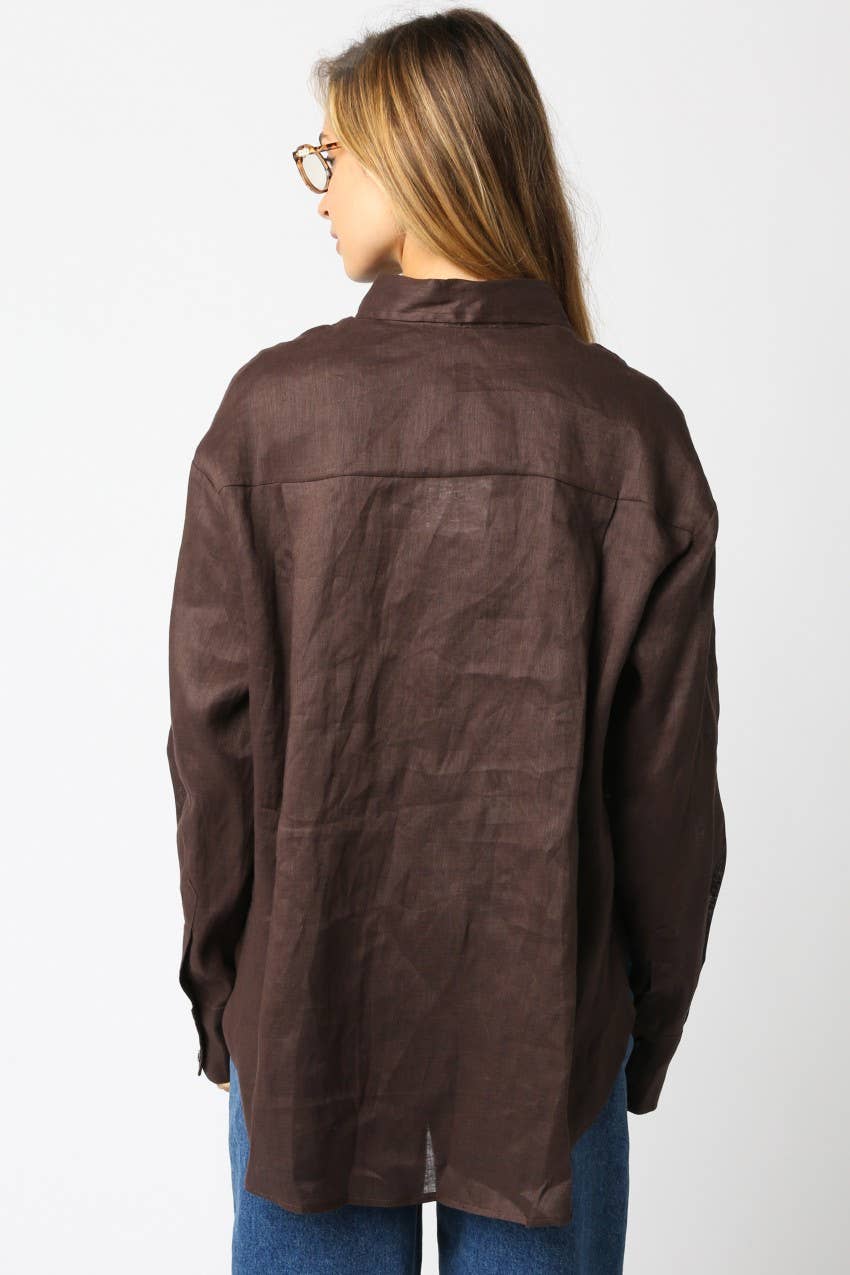 Olivaceous – wholesale Buttoned-down shirt – Women's – Helen Linen Shirt12