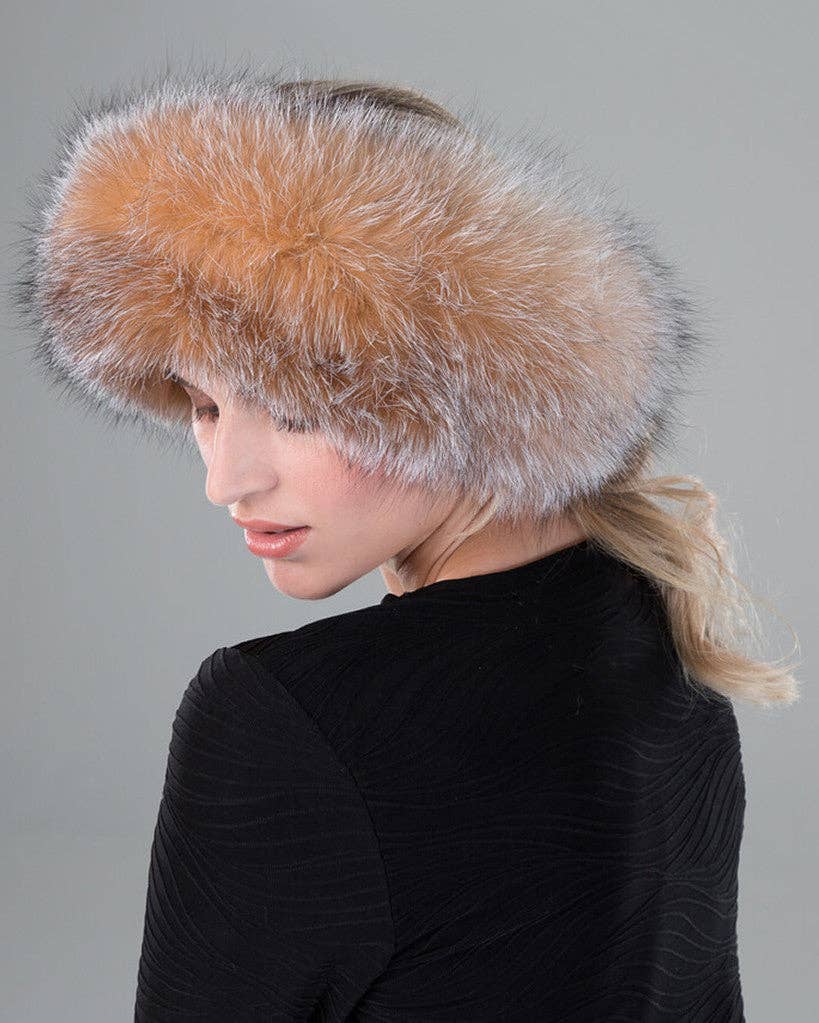 Surell – wholesale Fashion headband – women's – Fox Fur Headband/Scarf with Velcro Closure0