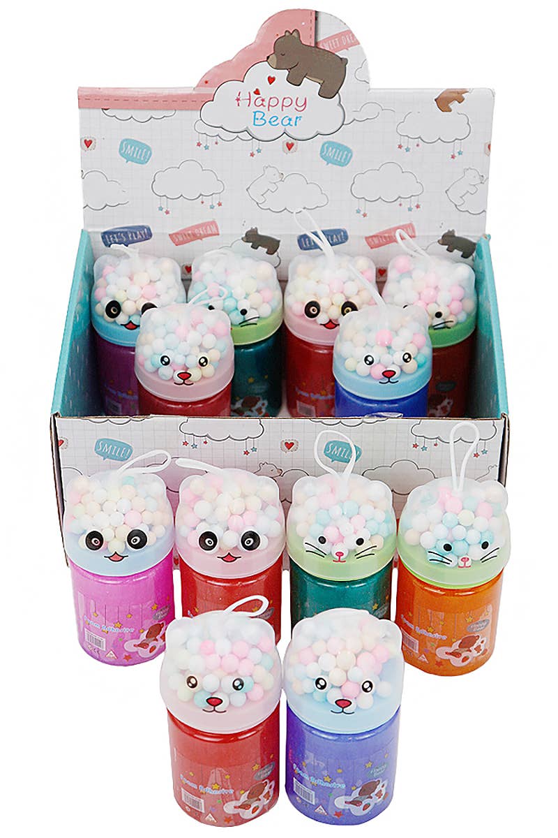 Sortiert Schleimdose mit Teddybär, Seeotter, glitzerndem Glitzer für den Großhandel auf Faire1