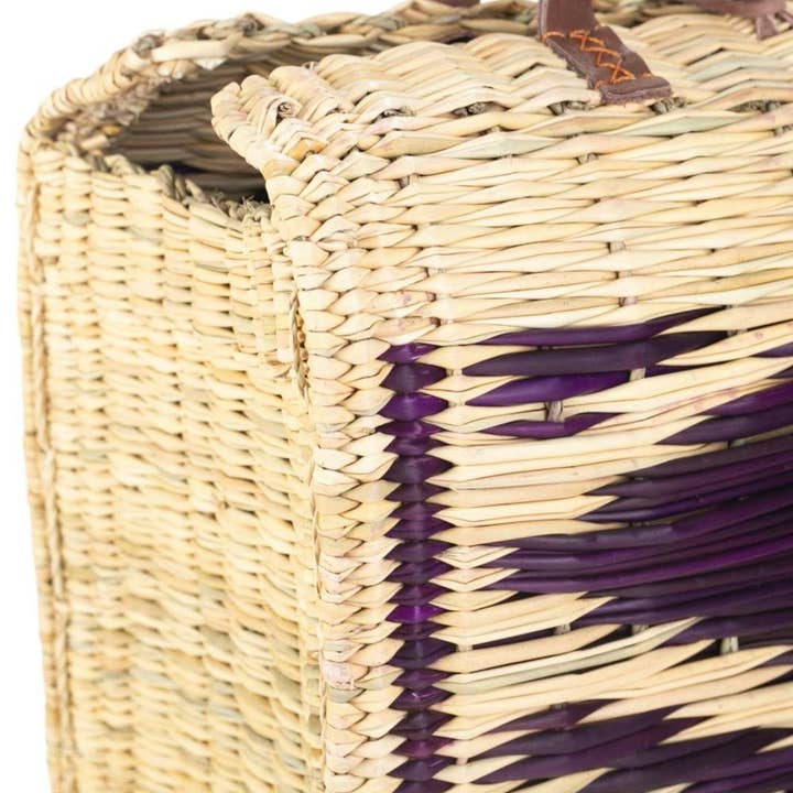 Kbas - Wholesale Top Handle Bag - Women's - COLOR JUNQUILLO BAG, LARGE SIZE, LEATHER HANDLES1