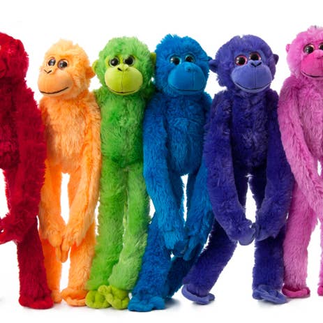 The Petting Zoo - Wholesale Stuffed/Plush Toy - Kids & Baby - 20" (50cm) Hanging Rainbow Monkey Assortment