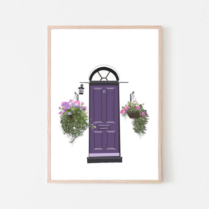 Cambridge England Designed UK Art Print “Portugal Place” for wholesale by Cambridge Purple