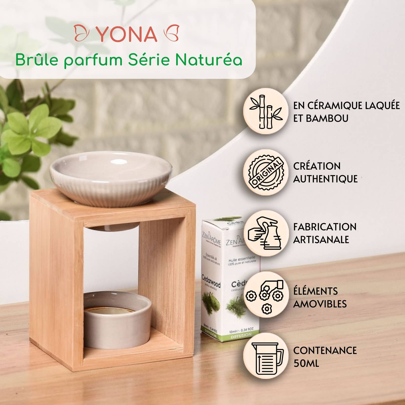 Zen'Arôme - Wholesale Oil Warmer - Yona fragrance diffuser burner for scented wax melts1