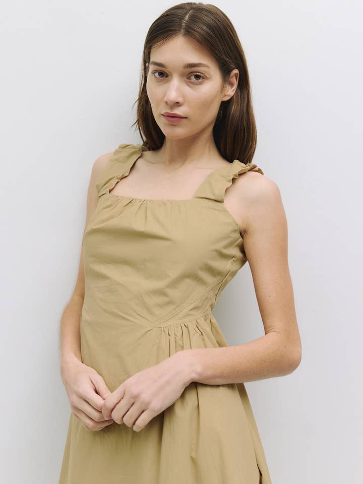 MOD REF - Wholesale Jurk - Dames - The Alora jurk | midi-jurk met elastische schouders14