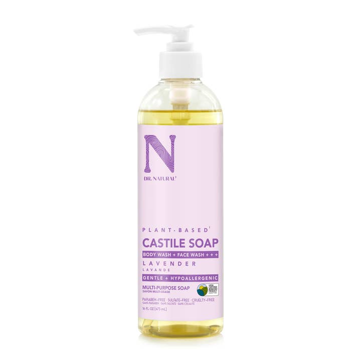 Dr. Natural - Wholesale Body Wash/Shower Gel - Plant-Based Castile Liquid Soap - Lavender (16oz)