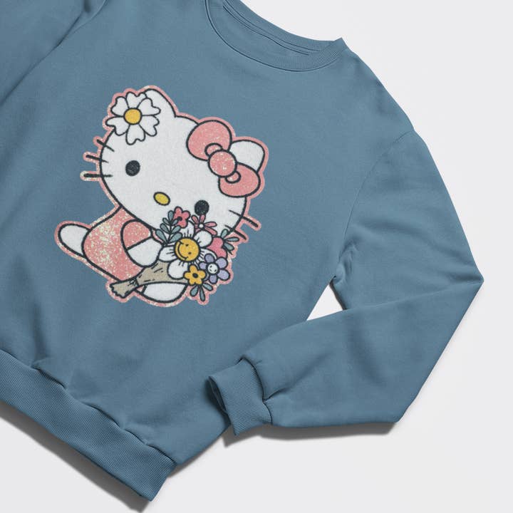 Artful Transfers - Wholesale Patch - Hello Kitty with Flower Bouquet - Chenille Patch with Embroidery Details3