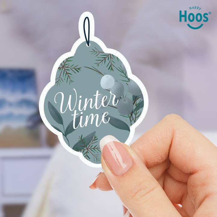 3.5" Winter Ornament Sticker for wholesale by Happy Hoos